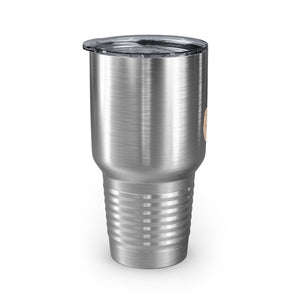 Metanoia Wellness - 30oz Sepia Leaves Ringneck Tumbler in Stainless Steel -  Right Side View