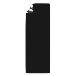 Metanoia Wellness - Black & White Leaves Rubber Yoga Mat - Back View