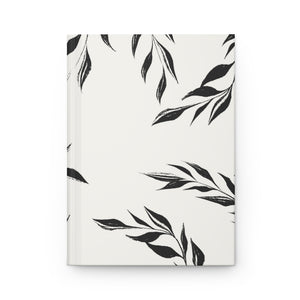 Metanoia Wellness - Black & White Windy Leaves Hardcover Journal - Front View