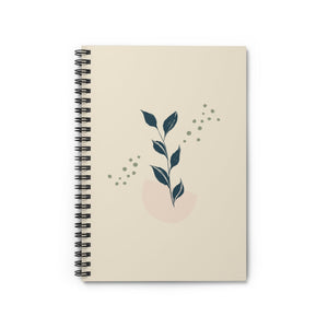 Metanoia Wellness - Blue Leaves Spiral Notebook - Front View