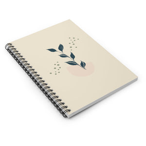 Metanoia Wellness - Blue Leaves Spiral Notebook - Laid Flat