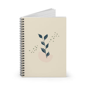 Metanoia Wellness - Blue Leaves Spiral Notebook - Opened