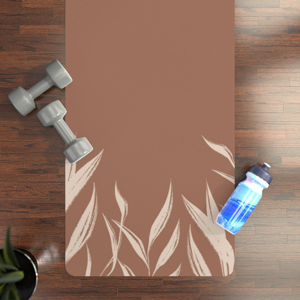 Metanoia Wellness - Brick Leaves Rubber Yoga Mat - In Use