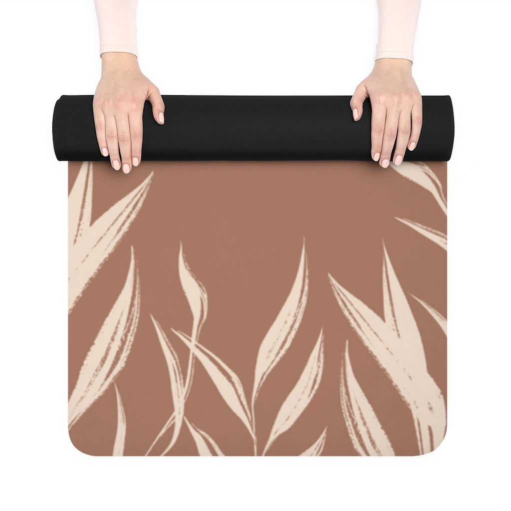 Metanoia Wellness - Brick Leaves Rubber Yoga Mat - Rolled Up