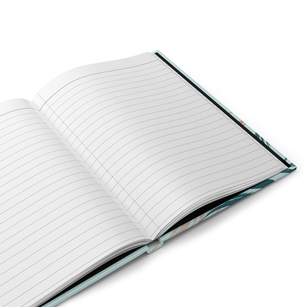 Metanoia Wellness - Bright Teal Palms Hardcover Journal - Front View