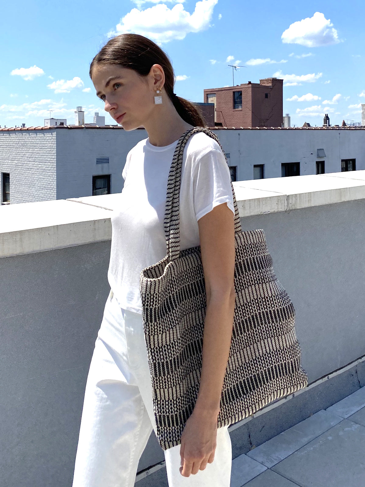 Metanoia Wellness - Dobi Daily Shoulder Tote Bag - Black on Model