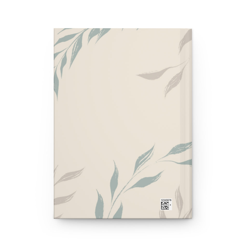 Metanoia Wellness - Ecru Windy Leaves Hardcover Journal - Back View
