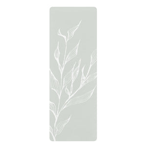 Metanoia Wellness - Mint with White Branch Rubber Yoga Mat - Front View