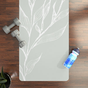 Metanoia Wellness - Mint with White Branch Rubber Yoga Mat - In Use