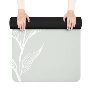 Metanoia Wellness - Mint with White Branch Rubber Yoga Mat - Rolled Up