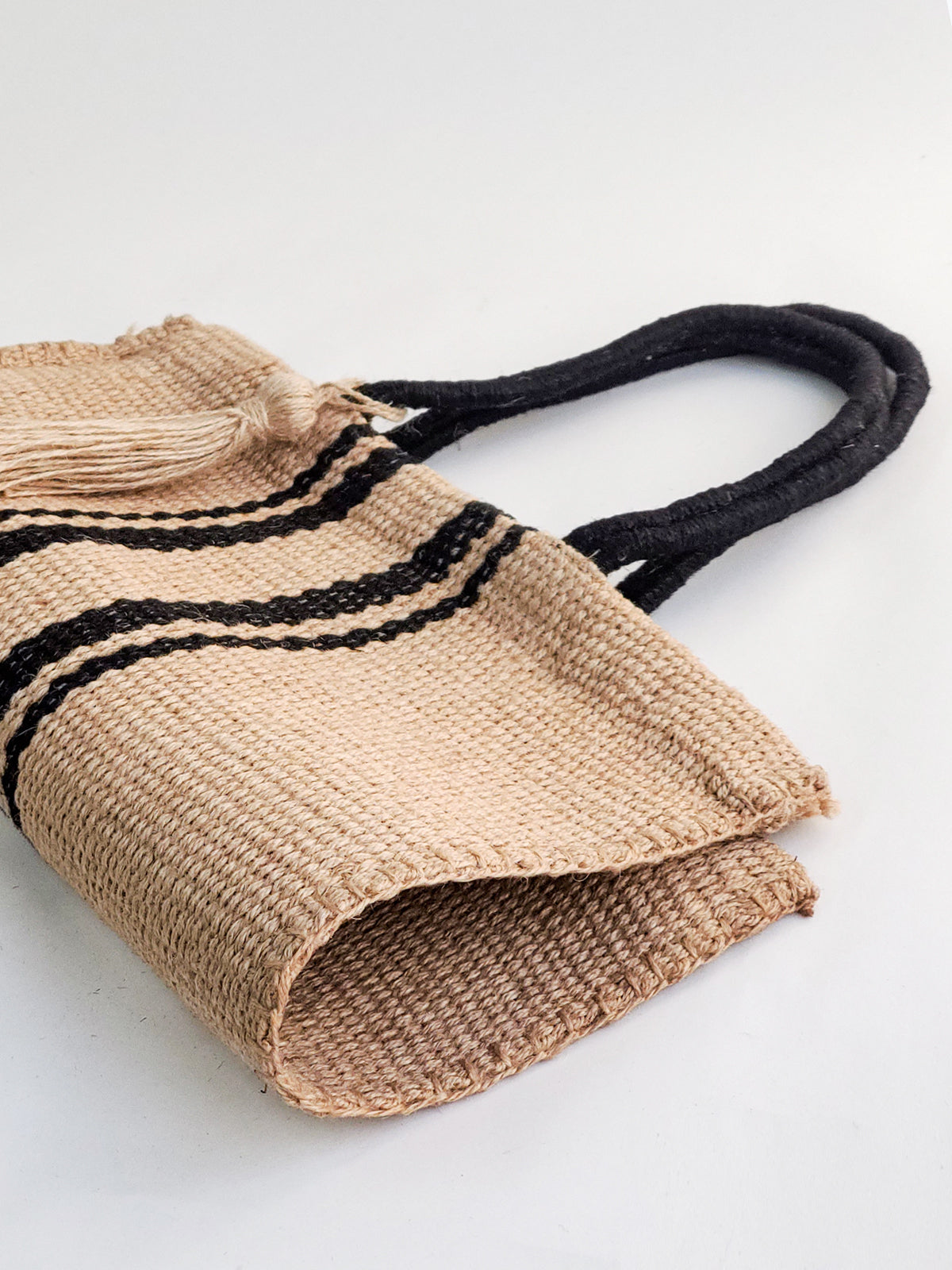 Metanoia Wellness - Naya Jute Tote Bag - Natural - Folded