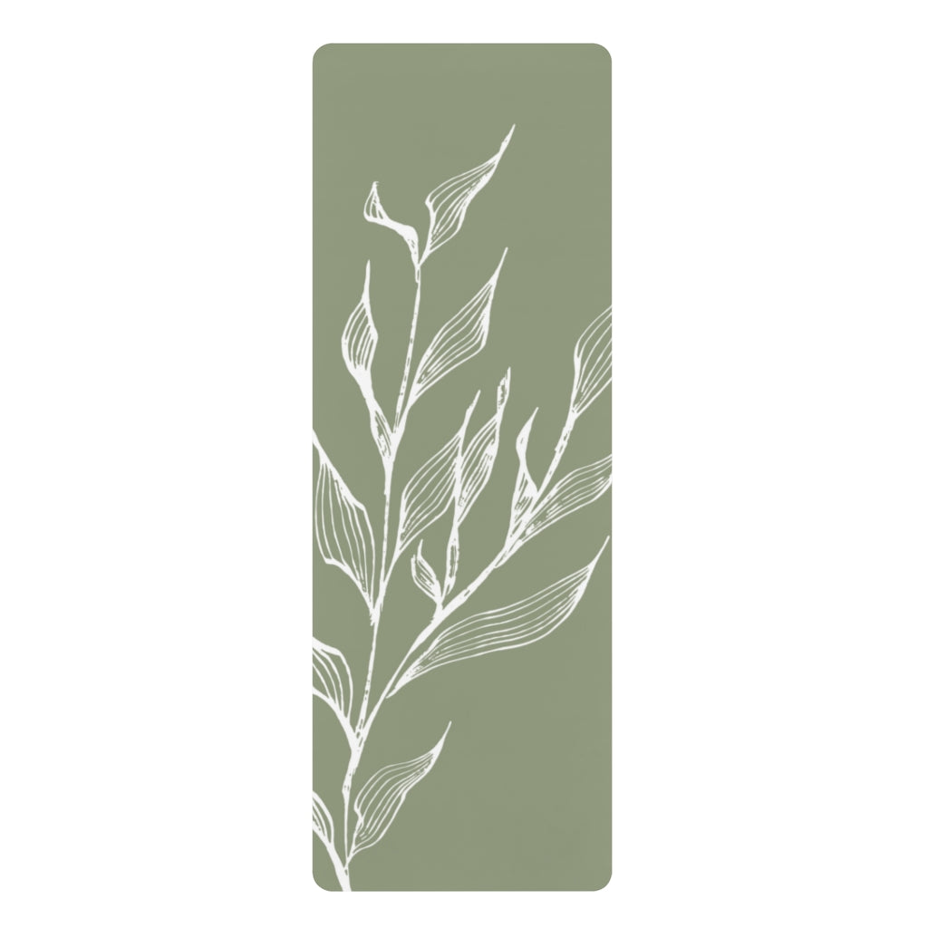 Olive w/ White Branch Rubber Yoga Mat
