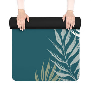 Metanoia Wellness - Peacock Palms Rubber Yoga Mat - Rolled Up