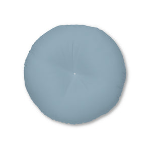 Metanoia Wellness - Round Tufted Floor Pillow - Blue Grey - 26x26