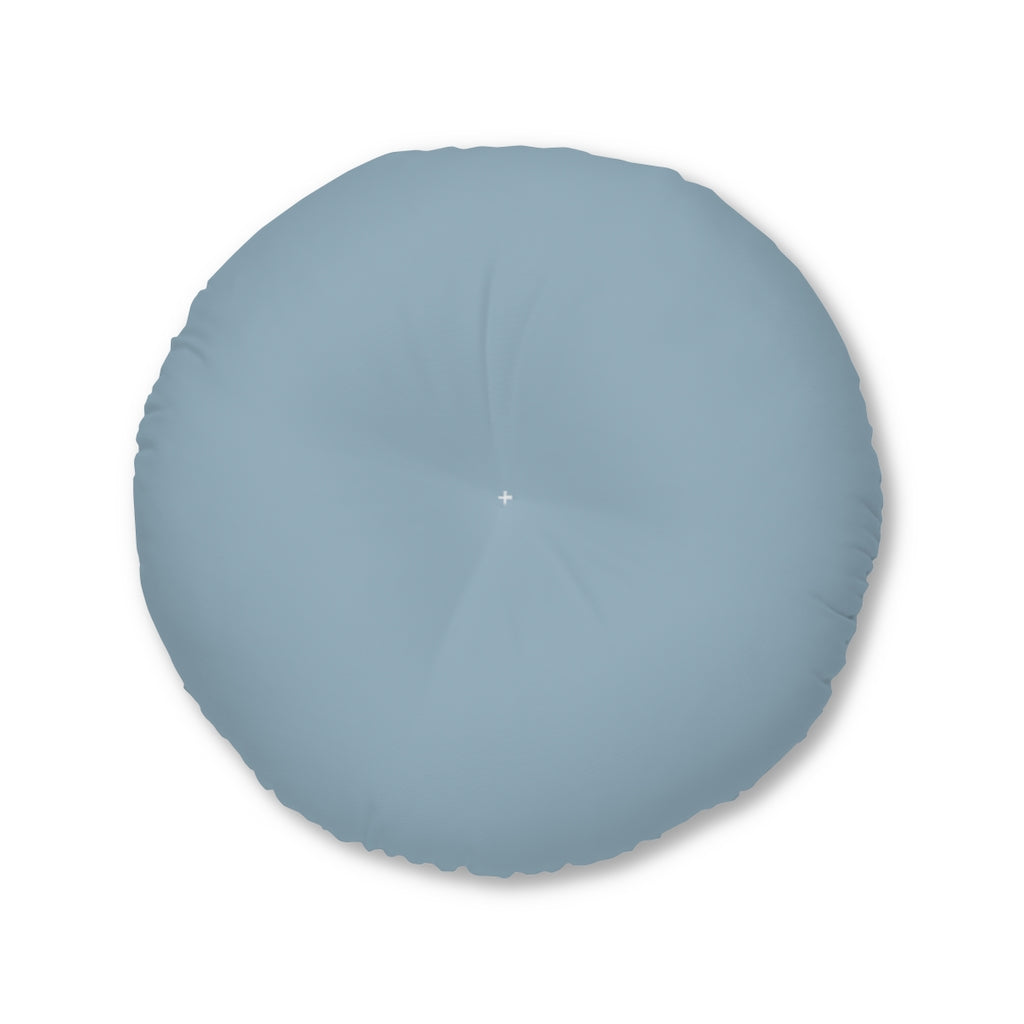 Metanoia Wellness - Round Tufted Floor Pillow - Blue Grey - 30x30