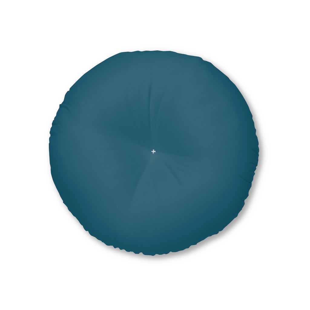 Metanoia Wellness - Round Tufted Floor Pillow - Peacock - 26x26
