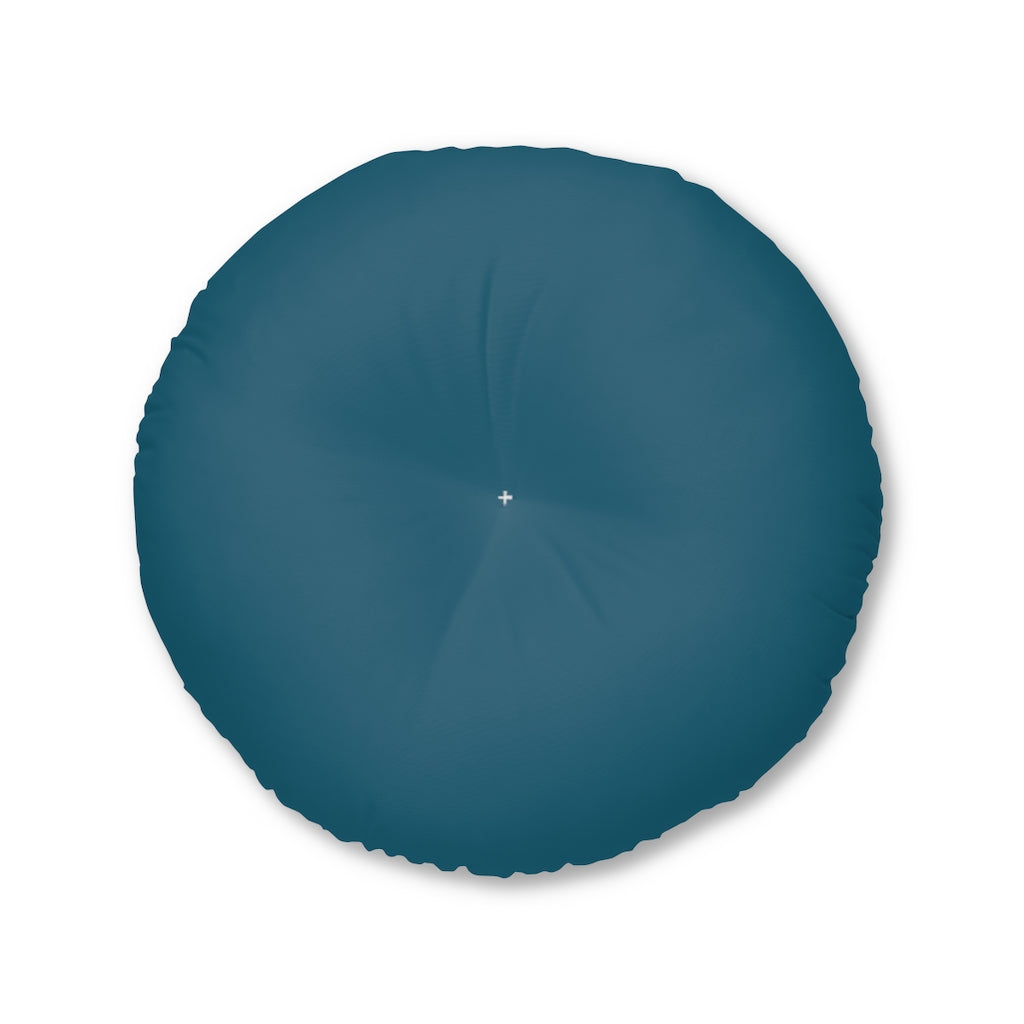 Metanoia Wellness - Round Tufted Floor Pillow - Peacock - 30x30