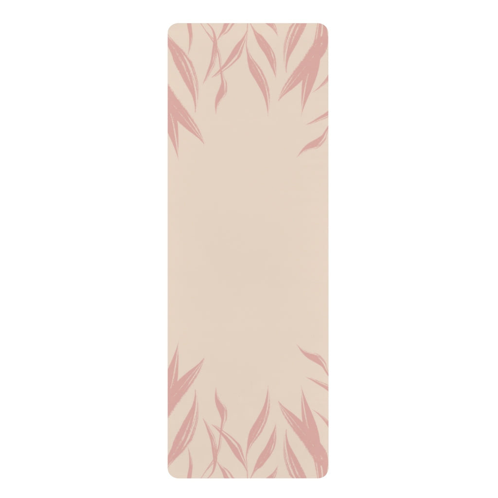 Metanoia Wellness - Salmon Leaves Rubber Yoga Mat - Front View