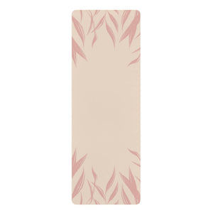 Metanoia Wellness - Salmon Leaves Rubber Yoga Mat - Front View