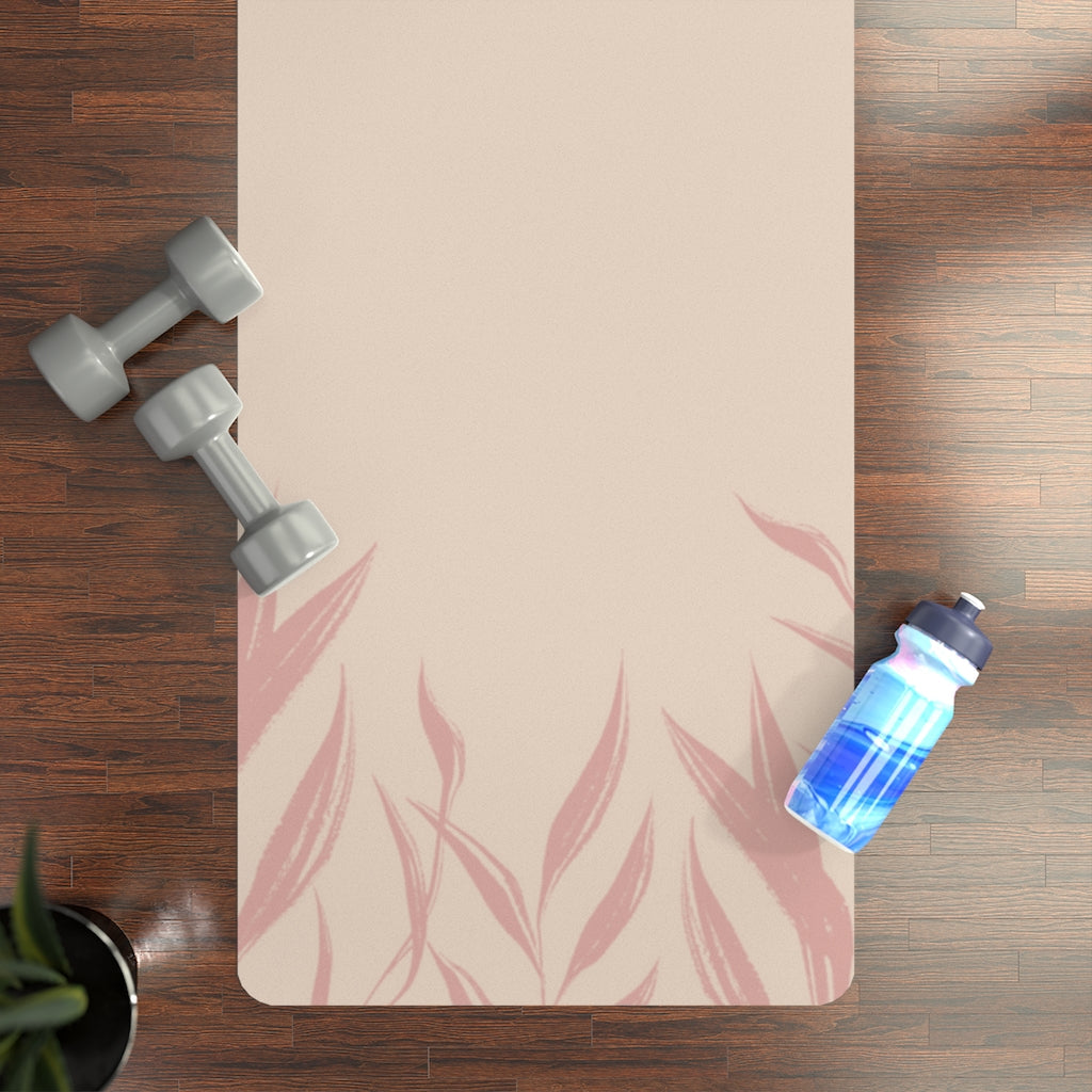 Metanoia Wellness - Salmon Leaves Rubber Yoga Mat - In Use