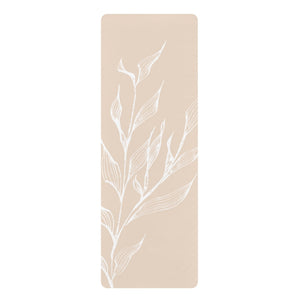 Metanoia Wellness - Salmon with White Branch Rubber Yoga Mat - Front View