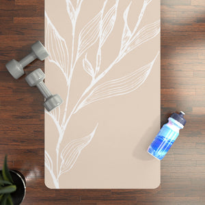 Metanoia Wellness - Salmon with White Branch Rubber Yoga Mat - In Use