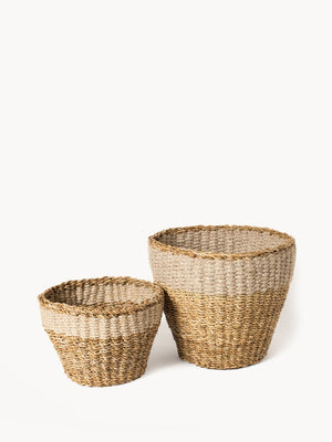 Metanoia Wellness - Savar Seagrass Indoor Planter - Set of 2