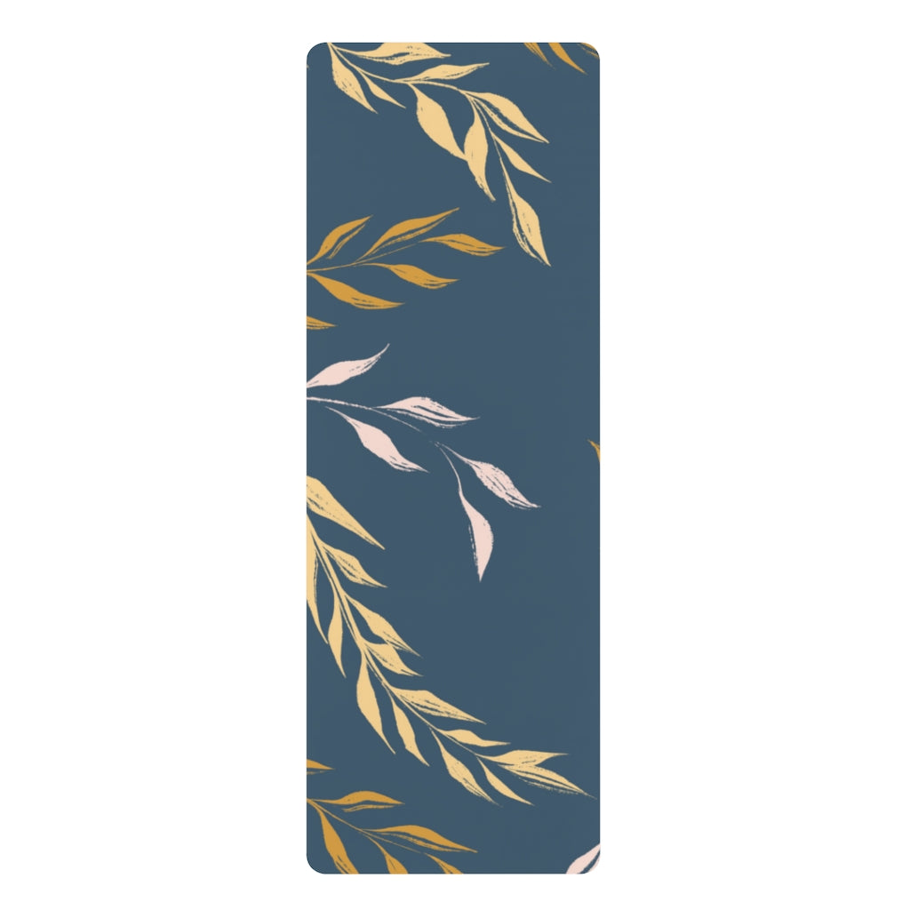 Metanoia Wellness - Seaworthy Windy Leaves Rubber Yoga Mat - Front View