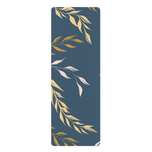 Metanoia Wellness - Seaworthy Windy Leaves Rubber Yoga Mat - Front View