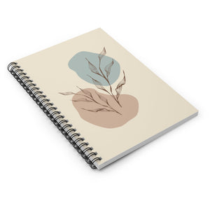 Metanoia Wellness - Sepia Leaves Spiral Notebook - Laid Flat