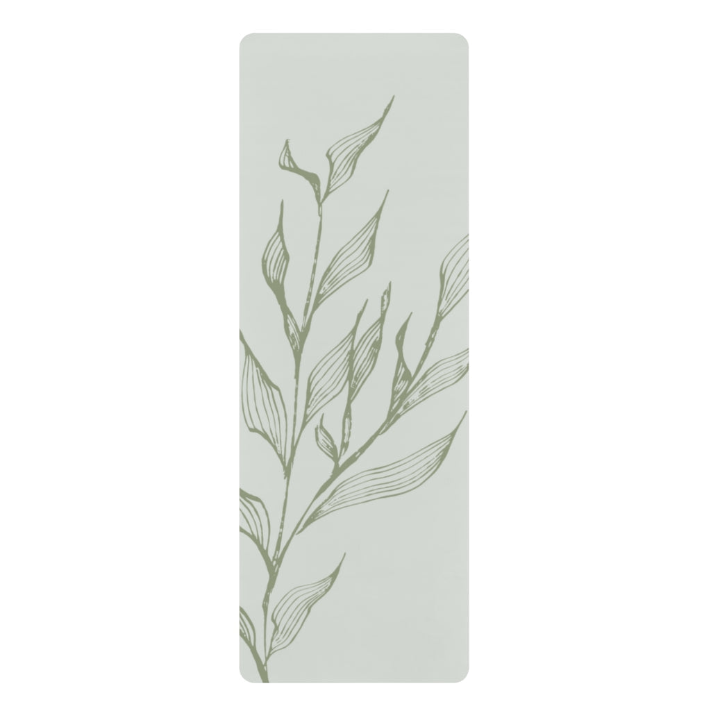 Metanoia Wellness - Silver with Olive Branch Rubber Yoga Mat - Front View