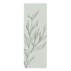 Metanoia Wellness - Silver with Olive Branch Rubber Yoga Mat - Front View