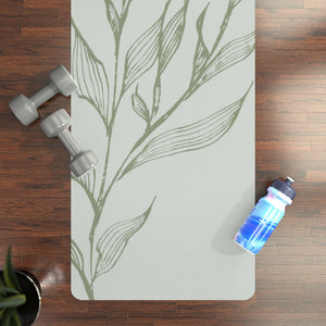 Metanoia Wellness - Silver with Olive Branch Rubber Yoga Mat - In Use
