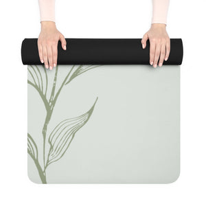 Metanoia Wellness - Silver with Olive Branch Rubber Yoga Mat - Rolled Up