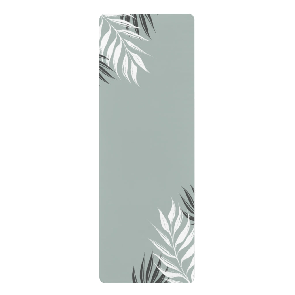 Metanoia Wellness - Steel with Leaves Rubber Yoga Mat - Front View