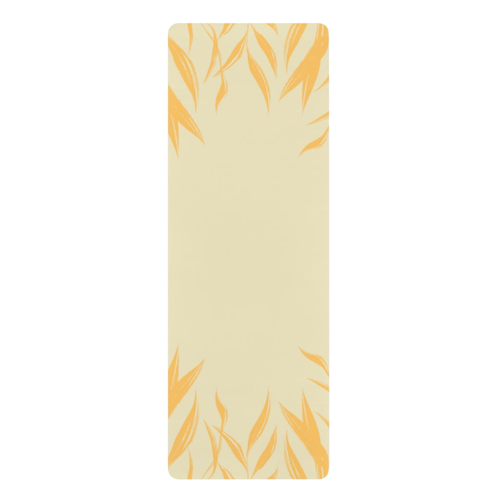 Metanoia Wellness - Sunshine Leaves Rubber Yoga Mat - Front View