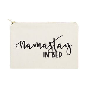 Namastay in Bed Cotton Canvas Cosmetic Bag