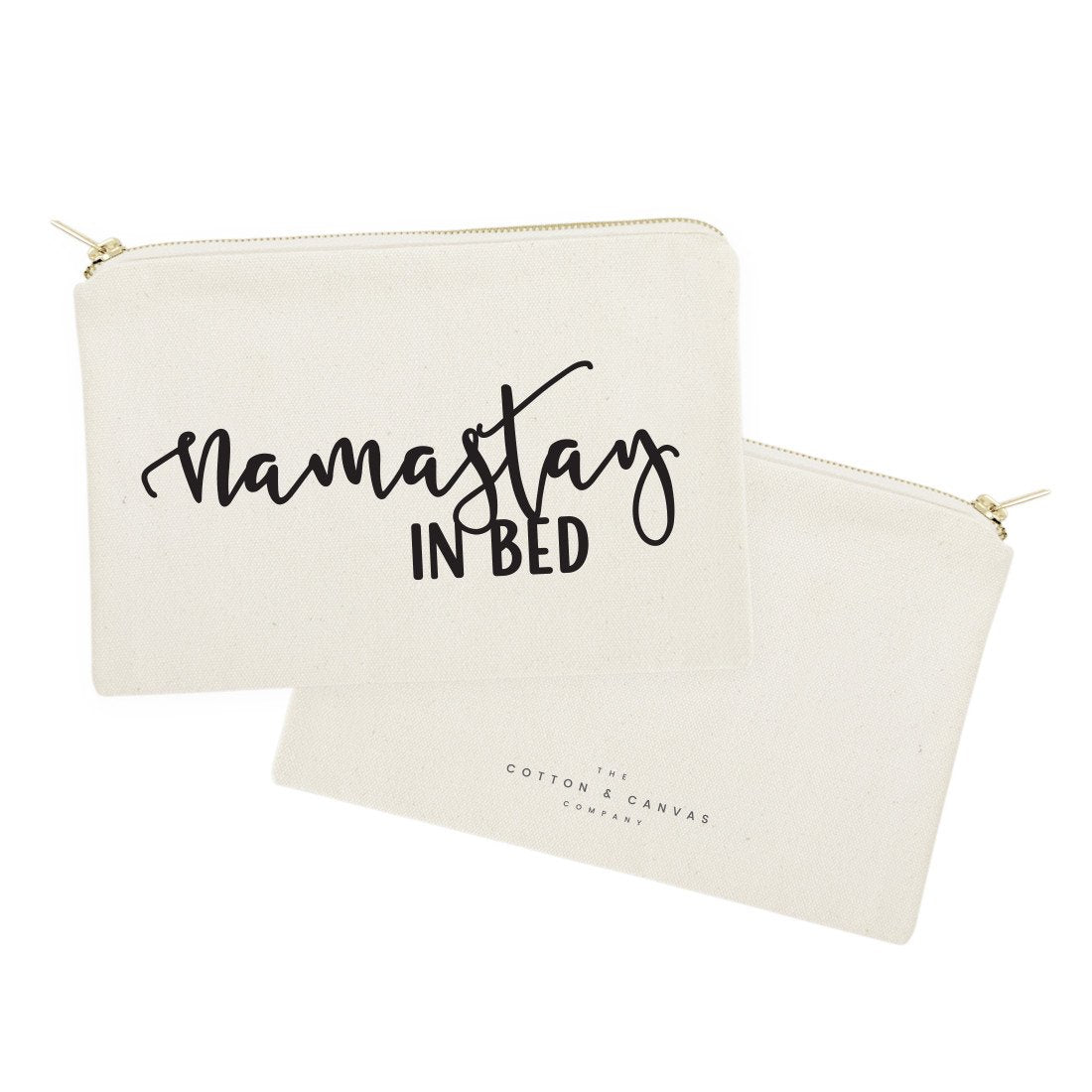 Namastay in Bed Cotton Canvas Cosmetic Bag