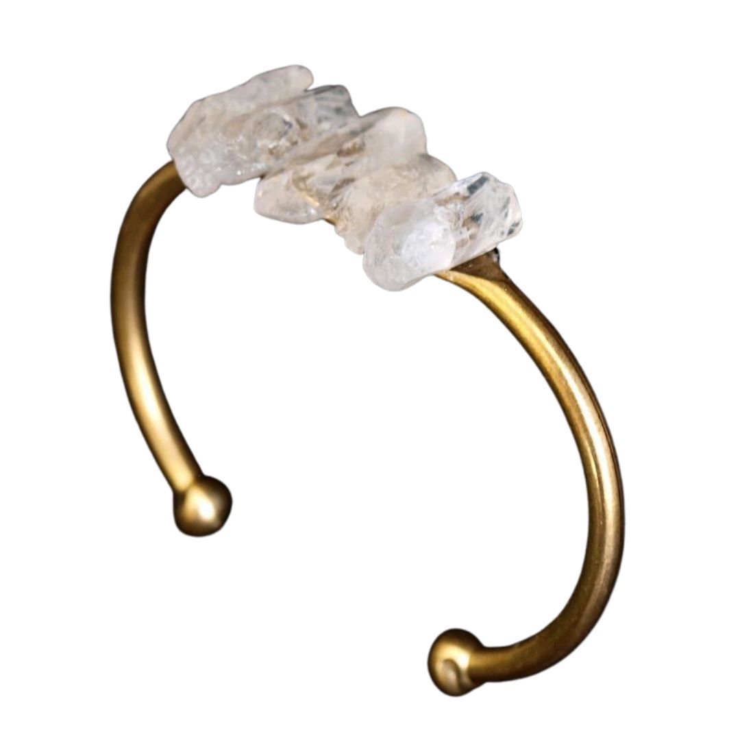 Quartz and Gold Bangle Bracelet - Metanoia Wellness