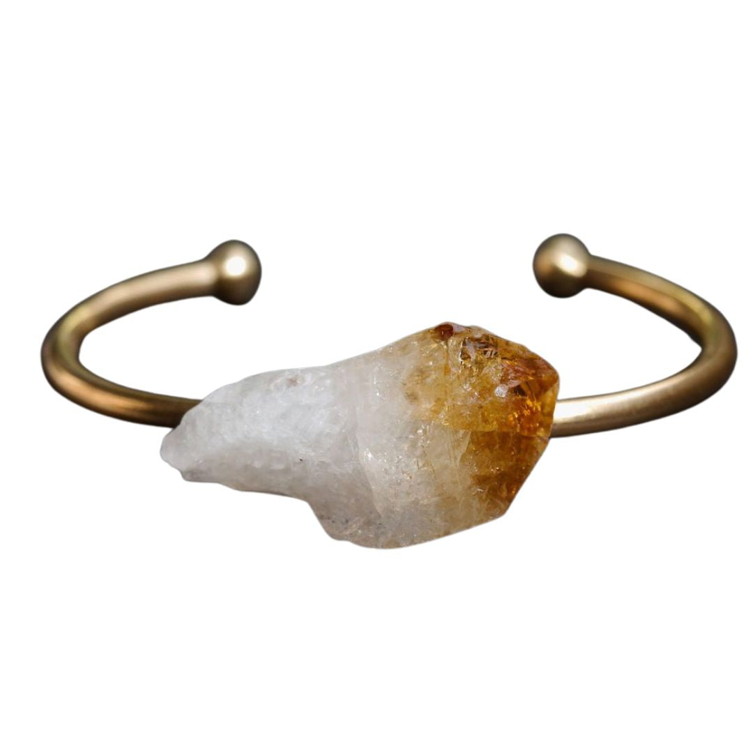 Raw Citrine Adjustable Bangle Bracelet - Metanoia Wellness