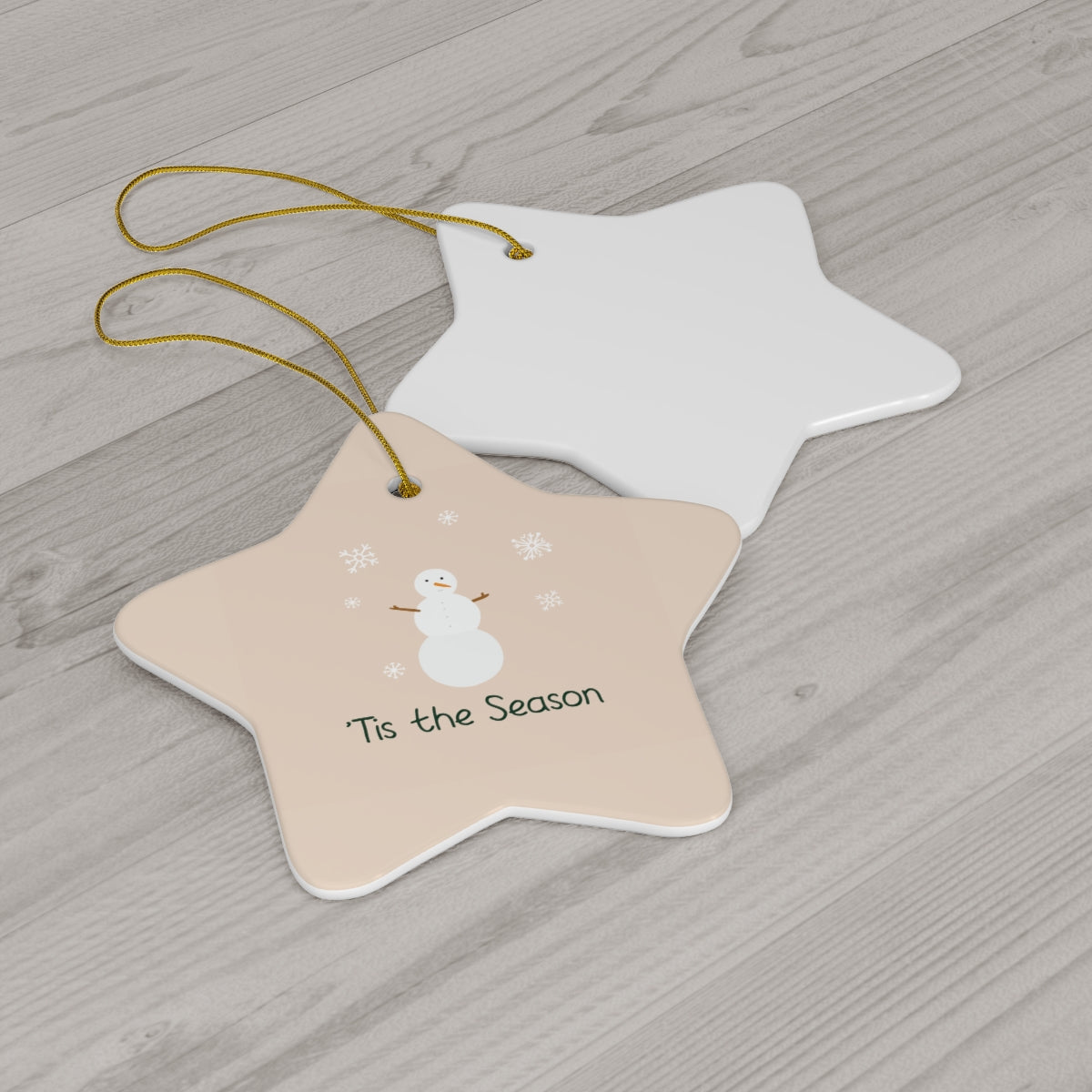 Ceramic Holiday Ornament - Tis the Season Snowman