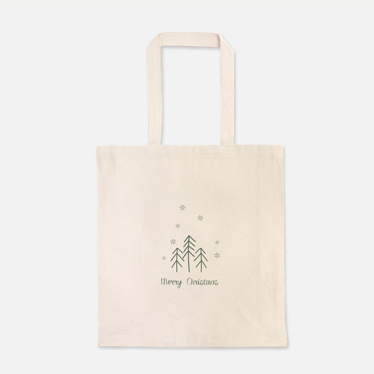 Heavy Cotton Tote Bag – Merry Christmas Trees