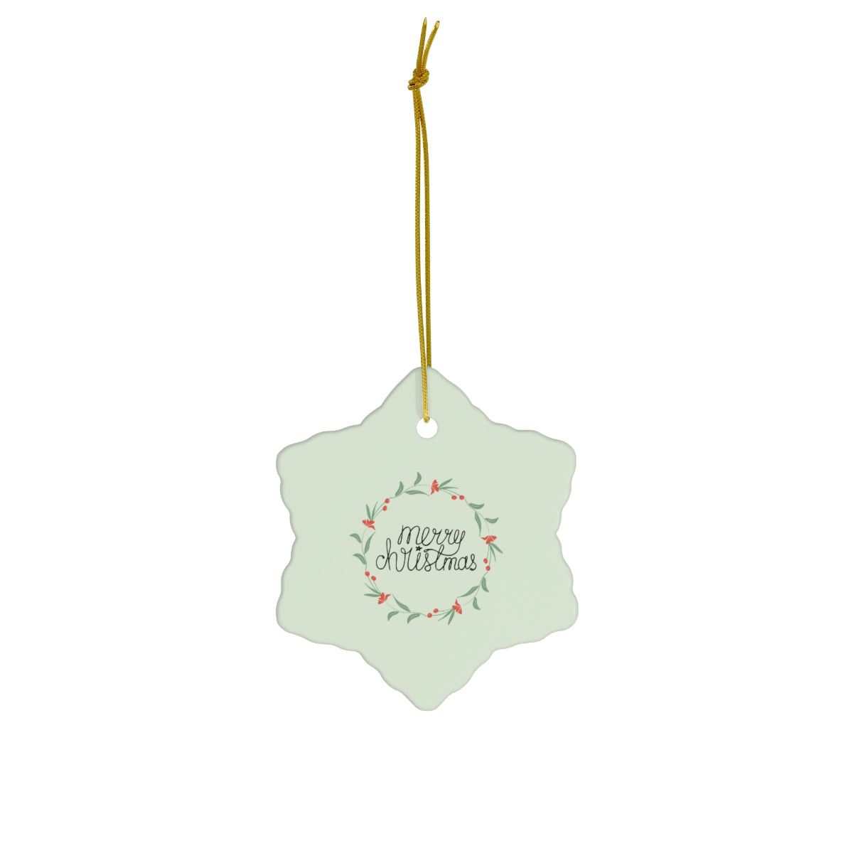 Ceramic Holiday Ornament - Colorful Wreath