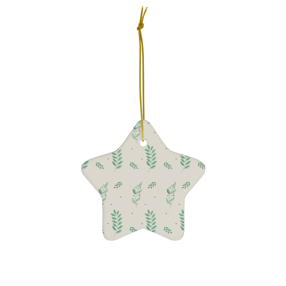 Ceramic Holiday Ornament - Large Holly