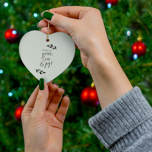 Ceramic Holiday Ornament - Peace, Love & Joy