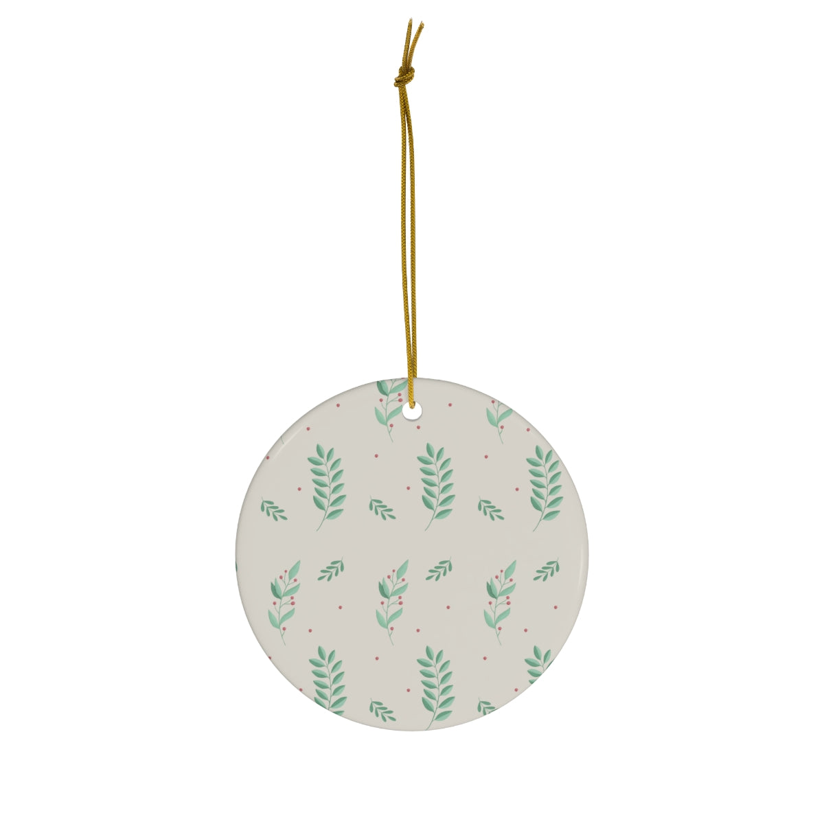 Ceramic Holiday Ornament - Large Holly