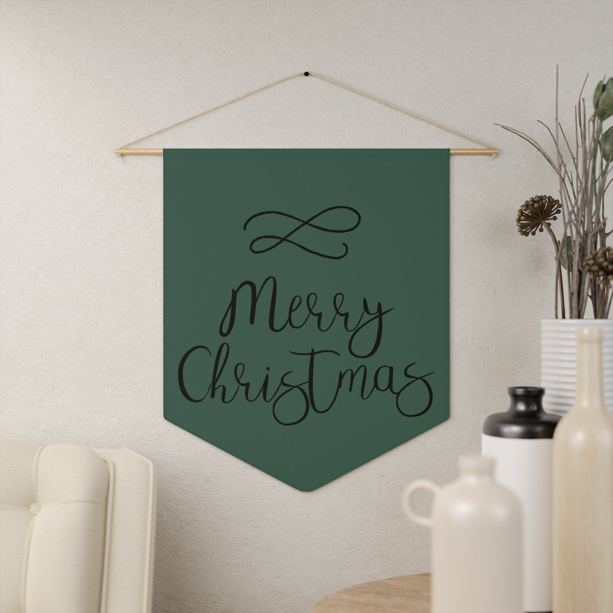 Holiday Pennant - Cursive Merry Christmas