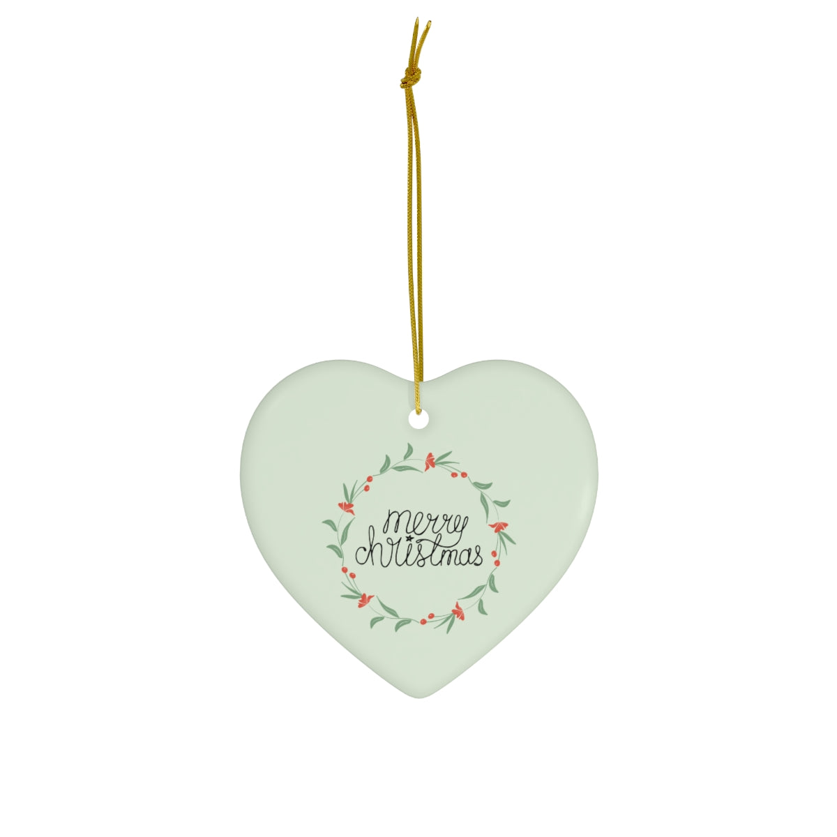 Ceramic Holiday Ornament - Colorful Wreath