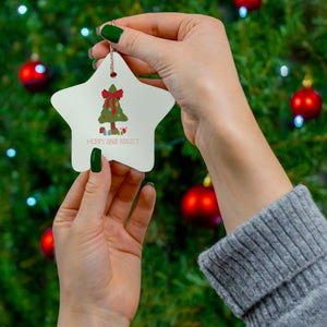 Ceramic Holiday Ornament - Merry & Bright