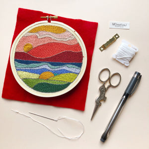 Stained Glass Landscape DIY Embroidery Kit